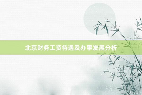 北京财务工资待遇及办事发展分析