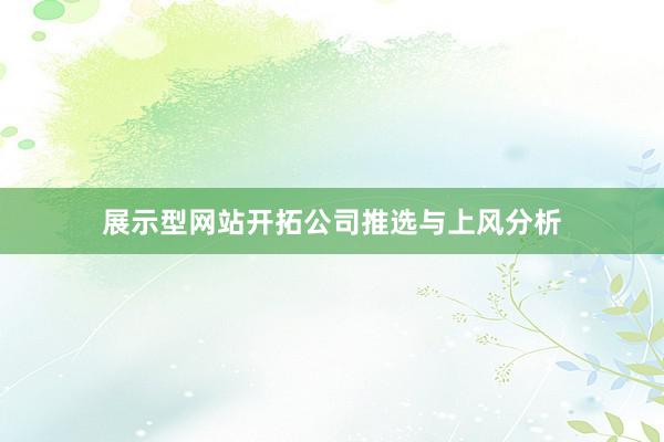展示型网站开拓公司推选与上风分析